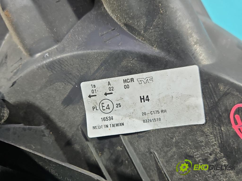 Hyundai I20 I 2008-2014 1.2 16V 78 HP manual 57.2 kW 1248 cm3 5- Reflektor: pravý  (Svetlo predné pravé)