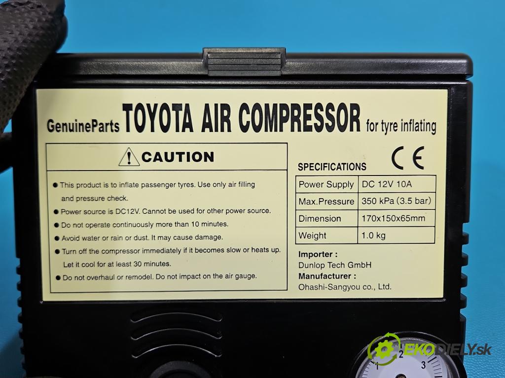 Toyota Verso 2009-2018 2.0 D4D 125 HP manual 92 kW 1998 cm3 5- pompa kompresor do pneumatík