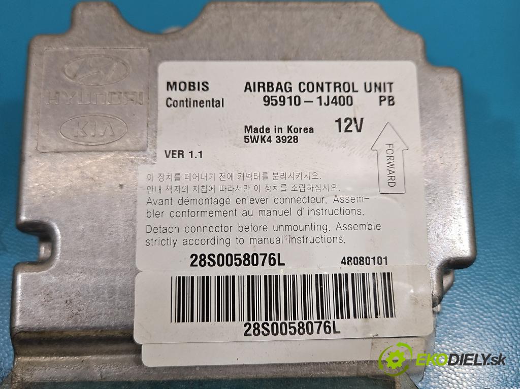 Hyundai I20 I 2008-2014 1.2 16V 78 HP manual 57.2 kW 1248 cm3 5- riadiaca jednotka vankúše: 95910-1J400