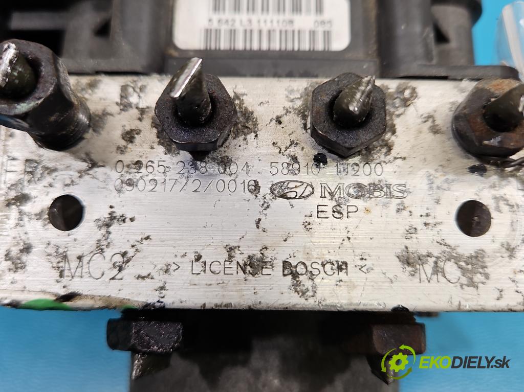 Hyundai I20 I 2008-2014 1.2 16V 78 hp manual 57.2 kW 1248 cm3 5- čerpadlo abs 0265950980 (Pumpa ABS)