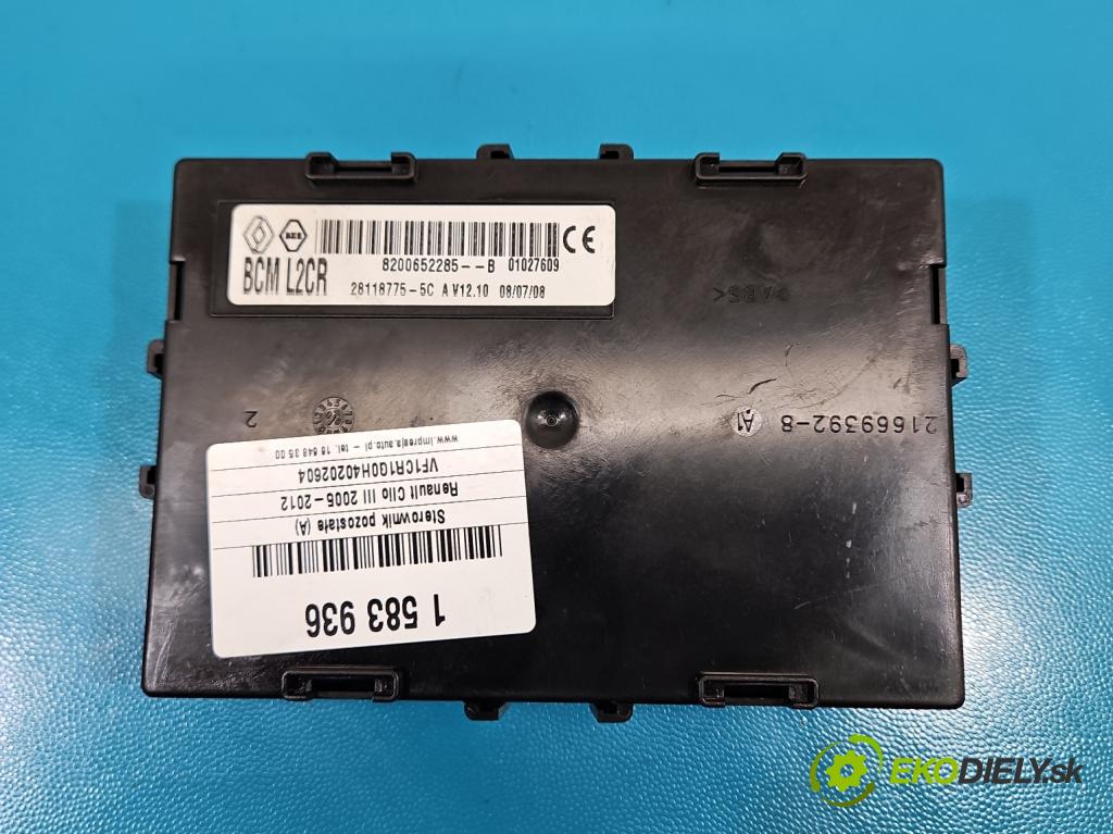 Renault Clio III 2005-2012 1.5 dci 68 HP manual 50 kW 1461 cm3 3- riadiaca jednotka ostatné 8200652285B