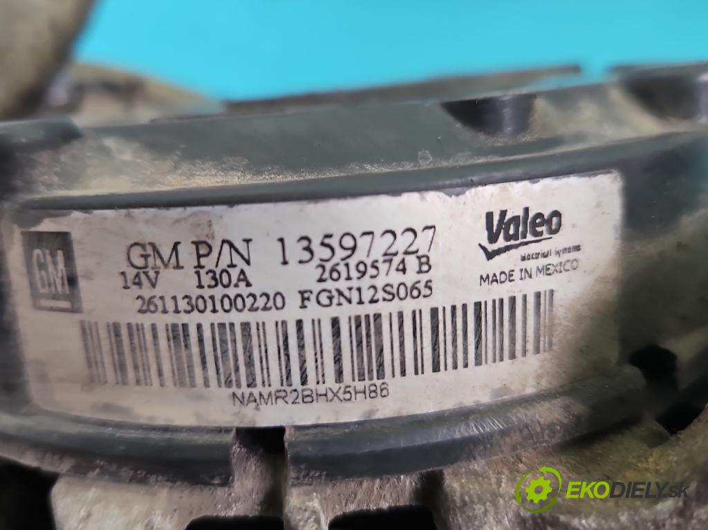 Opel Astra IV 2009-2015 1.4 T 140 HP manual 103 kW 1364 cm3 4- Alternator 13597227 (Alternátor)