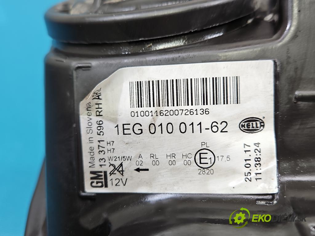 Opel Astra IV 2009-2015 1.4 T 140 HP manual 103 kW 1364 cm3 4- Reflektor: pravý 13371596 (Svetlo predné pravé)