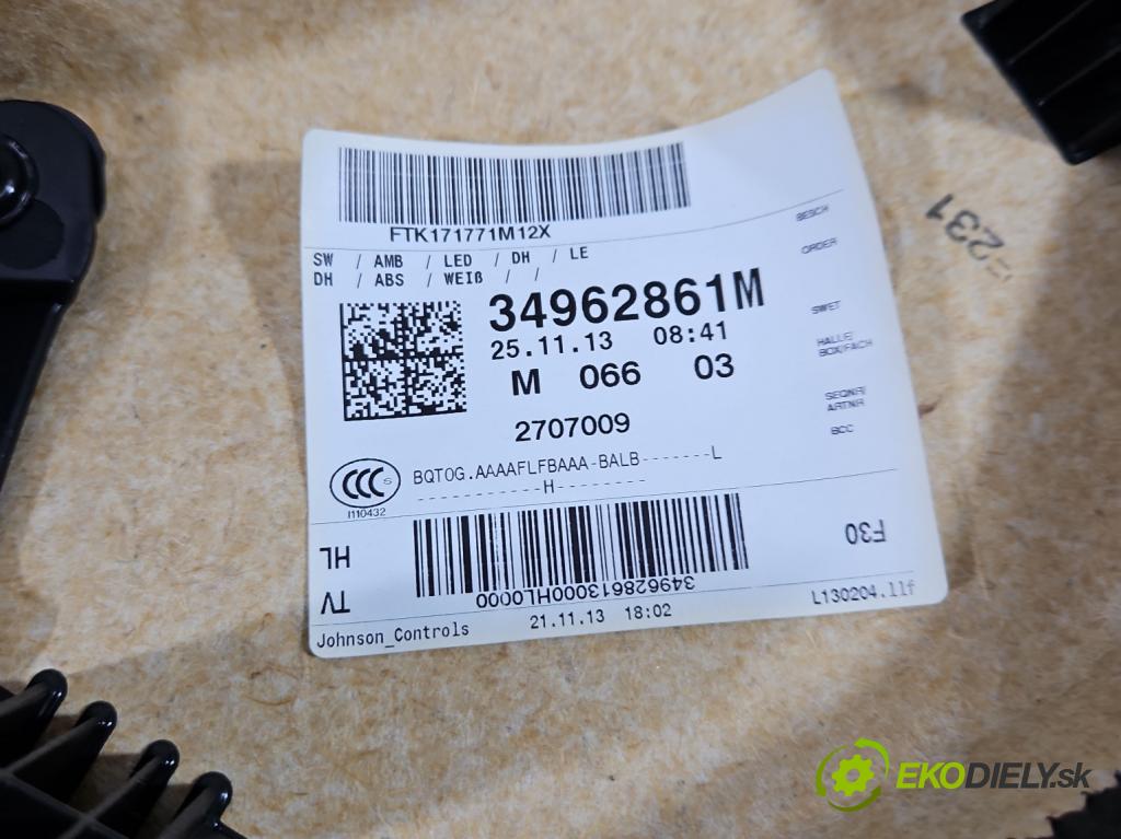 Bmw 3 F30 2011-2018 2.0d 184hp automatic 135 kW 1995 cm3 5- Čalounictví: dvere zadné ľavé