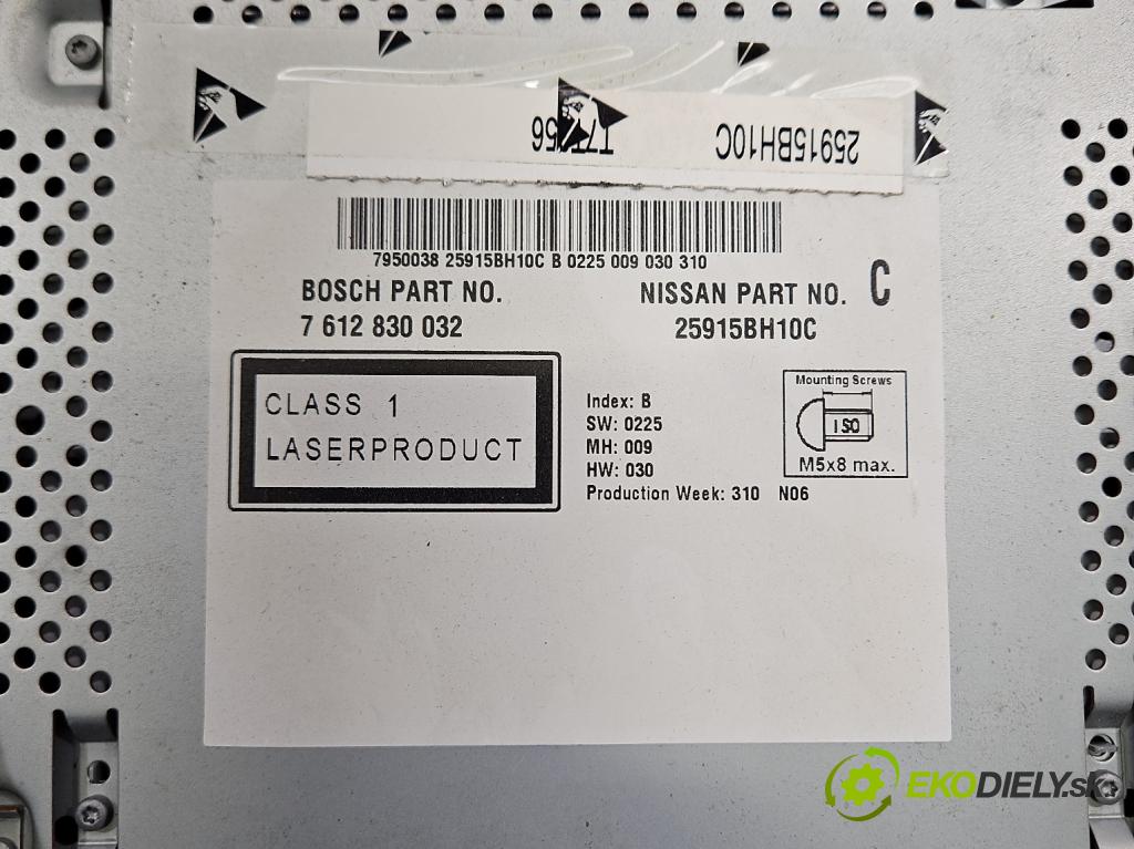 Nissan Qashqai I J10 2006-2013 1.6 16V 114 HP manual 84 kW 1598 cm3 5- Radio originál 25915BH10C
