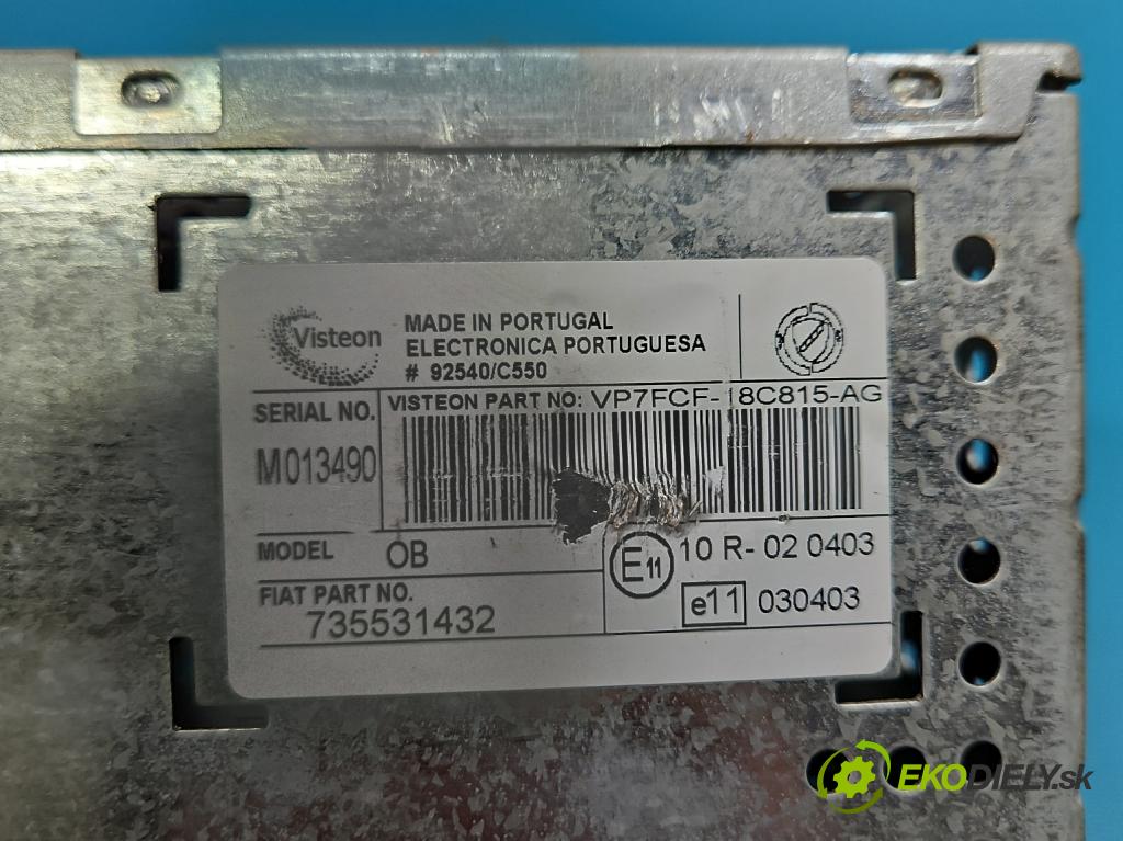 Fiat Bravo II 2007-2014 1.6 jtd 120 HP manual 88 kW 1598 cm3 5- Radio originál 735531432