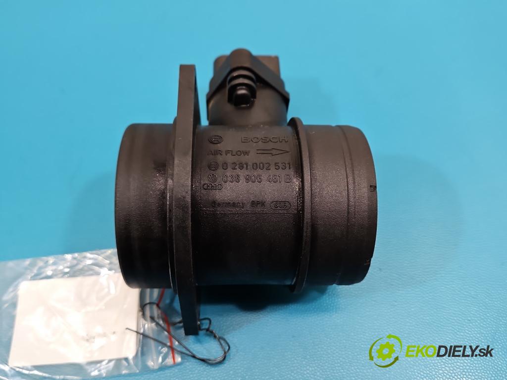 Vw Golf V 2003-2009 1.9 tdi 105 hp manual 77 kW 1896 cm3 5- váha vzduchu 0281002531 (Snímač hmotnosti vzduchu)