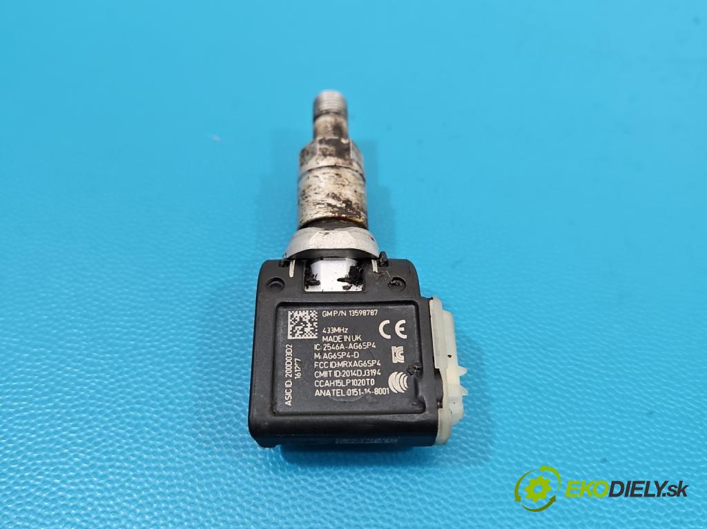 Opel Astra IV 2009-2015 1.4 T 140 HP manual 103 kW 1364 cm3 4- snímač tlak: pneumatika 13598787 (Snímač tlaku v pneumatike)
