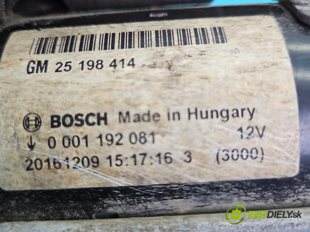 Opel Astra IV 2009-2015 1.4 T 140 HP manual 103 kW 1364 cm3 4- štartér 25198414 (Štartér)