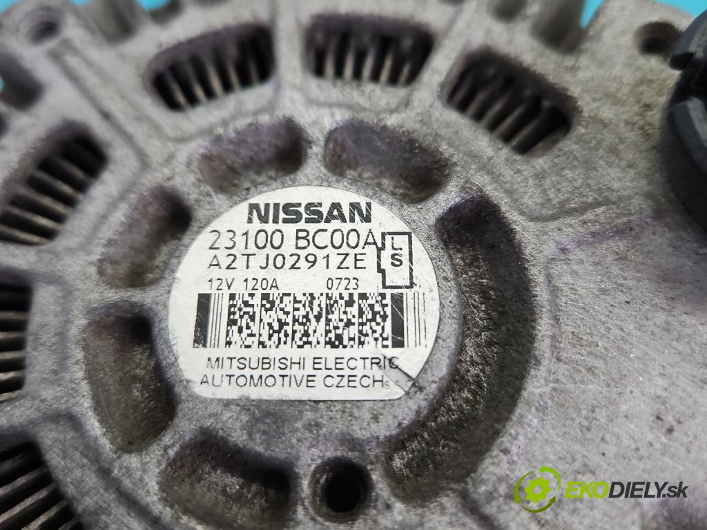 Nissan Qashqai I J10 2006-2013 1.6 16V 114 HP manual 84 kW 1598 cm3 5- Alternator 23100BC00A (Alternátor)