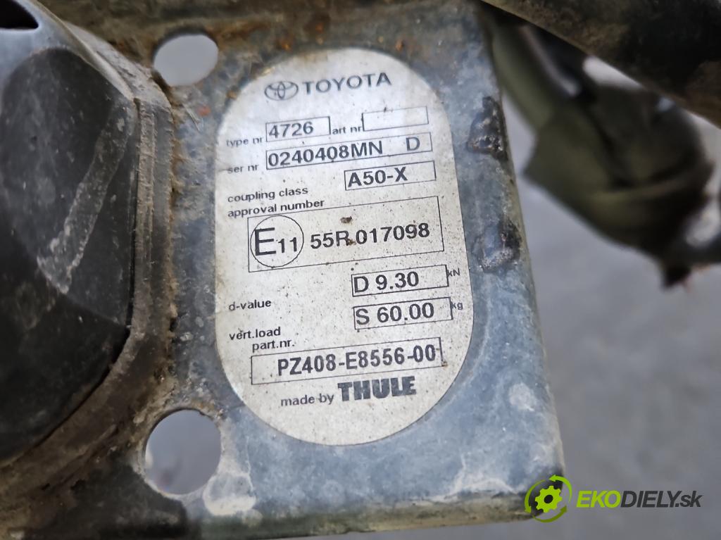 Toyota Verso 2009-2018 2.0 D4D 125 HP manual 92 kW 1998 cm3 5- Hák: vlečení:  (Ťažné zariadenie)