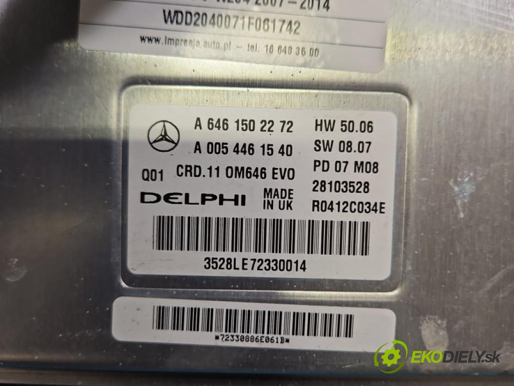 Mercedes C W204 2007-2014 2.2 CDI 136hp manual 100 kW 2148 cm3 4- řídící jednotka motoru A6461502272