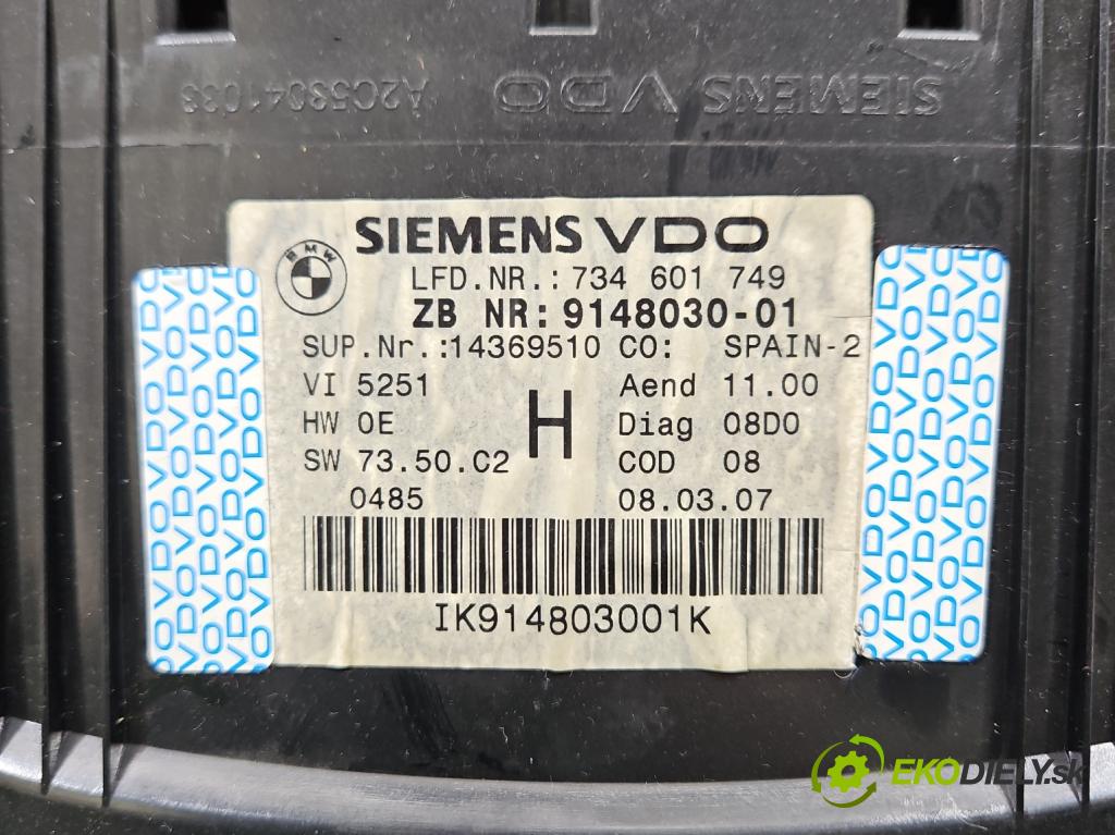 Bmw 3 E90 2005-2013 3.0d 231 HP automatic 170 kW 2993 cm3 5- prístrojovka/ budíky 9148030 (Prístrojová doska)