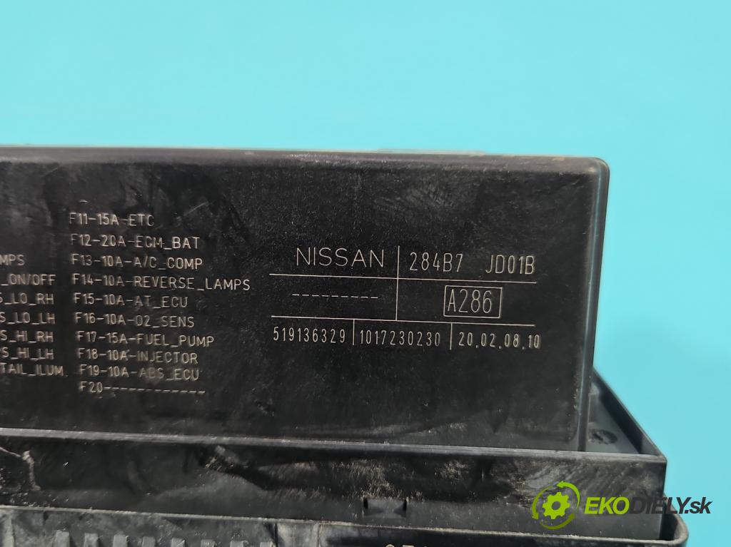 Nissan Qashqai I J10 2006-2013 1.6 16V 114 HP manual 84 kW 1598 cm3 5- skrinka poistka 519136329 (Poistková skrinka)
