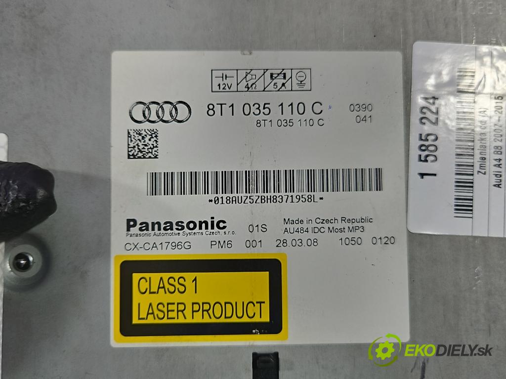 Audi A4 B8 2007-2015 2.0 TFSI 211KM automatic 155 kW 1984 cm3 5- Menič: cd 8T1035110C (CD menič)