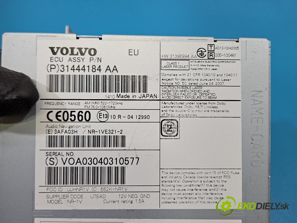 Volvo V70 III 2007-2016 2.0 D4 181KM manual 133 kW 1969 cm3 5- Radio originál 31444184AA