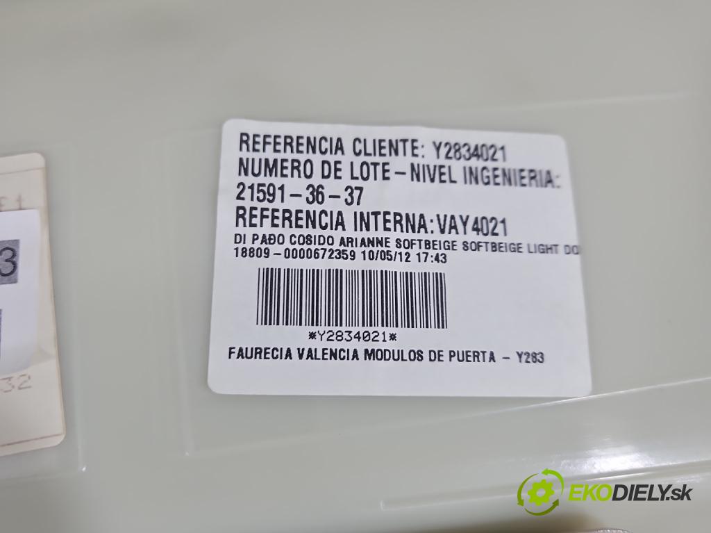 Volvo S60 II 2010-2018 2.5 T5 250 HP automatic 184 kW 2497 cm3 4- Čalounictví: dvere predné ľavé