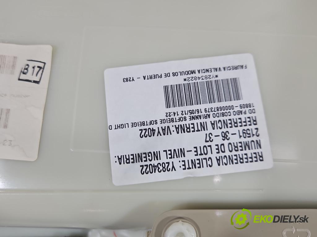 Volvo S60 II 2010-2018 2.5 T5 250 HP automatic 184 kW 2497 cm3 4- Čalounictví: dvere predné pravé 8635860RH