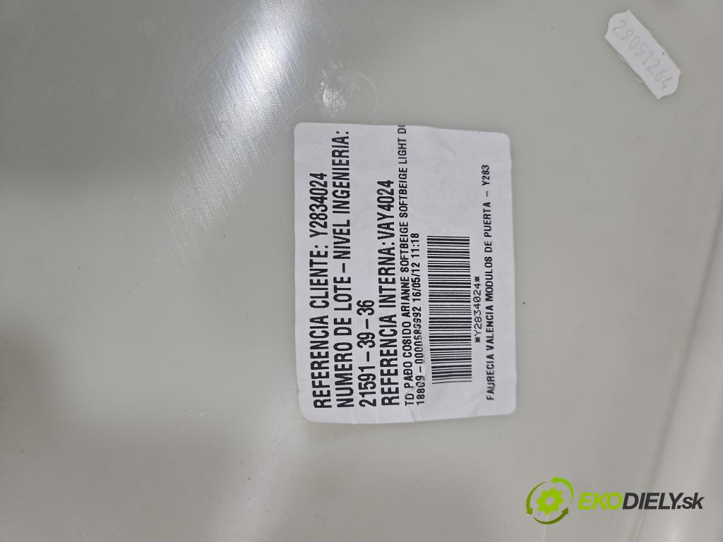 Volvo S60 II 2010-2018 2.5 T5 250 HP automatic 184 kW 2497 cm3 4- Čalounictví: dvere zadné pravé 1302150