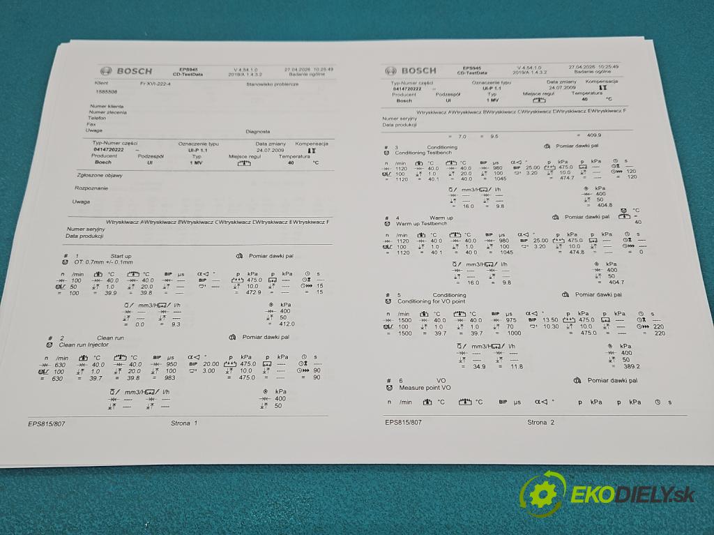 Vw Touran I 2003-2015 2.0 tdi 136 HP manual 100 kW 1968 cm3 5- vstrekovacie čerpadlo 0414720222 (Vstrekovač paliva)