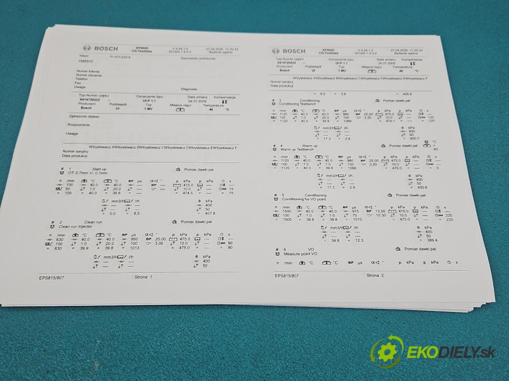 Vw Touran I 2003-2015 2.0 tdi 136 HP manual 100 kW 1968 cm3 5- vstrekovacie čerpadlo 0414720222 (Vstrekovač paliva)