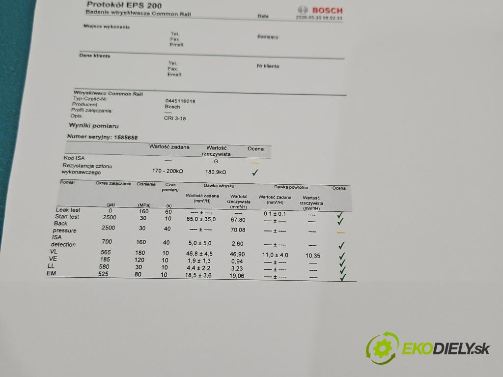Hyundai Ix35 2.0 crdi 184hp manual 135 kW 1995 cm3 5- vstrek diesel: 0445116018