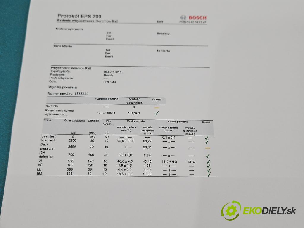 Hyundai Ix35 2.0 crdi 184hp manual 135 kW 1995 cm3 5- vstrek diesel: 0445116018