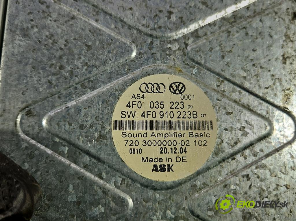 Audi A6 C6 2004-2011 2.0 tdi 140 HP manual 103 kW 1968 cm3 4- Zesilovač: 4F0910223B (Zosilňovač)