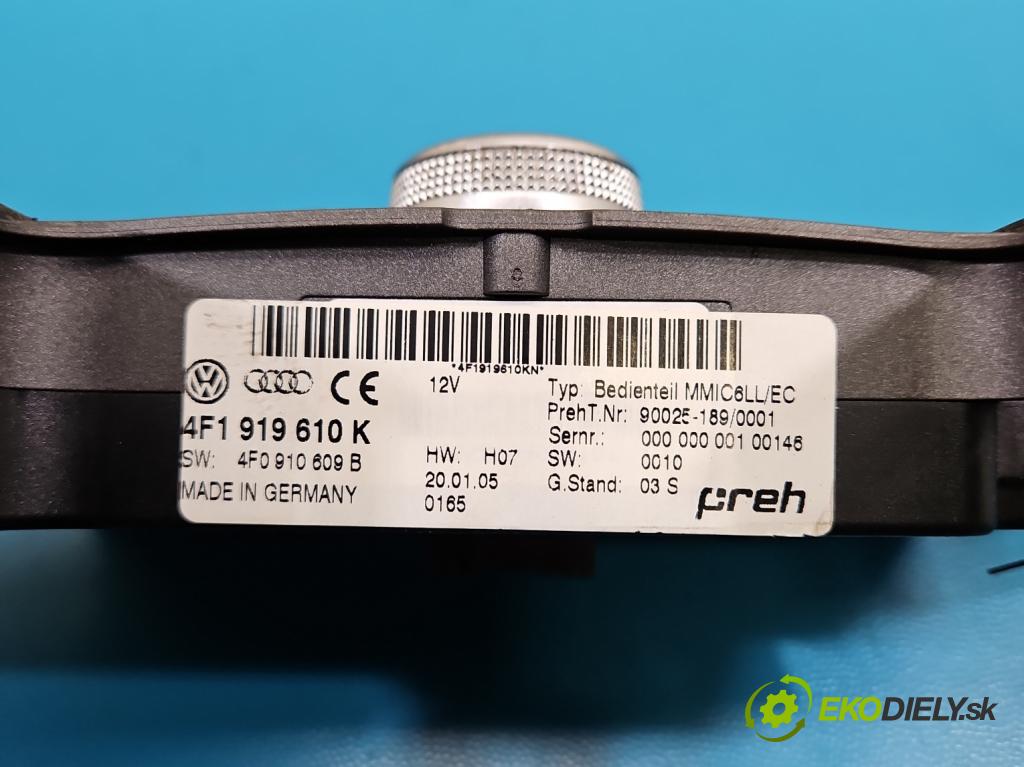 Audi A6 C6 2004-2011 2.0 tdi 140 HP manual 103 kW 1968 cm3 4- prepínač rádio: navigácie 4F1919610K