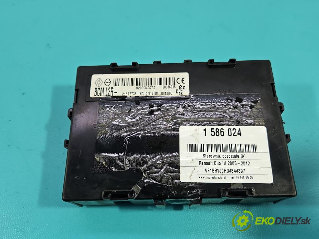 Renault Clio III 2005-2012 1.2 16V 75 HP manual 55 kW 1149 cm3 5- riadiaca jednotka ostatné 8200343732