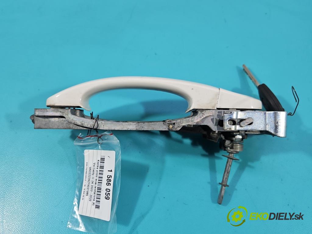Vw Caddy III 2K 2003-2020 2.0 tdi 140 HP manual 103 kW 1968 cm3 5- rukoväť predné ľavé mimo: 1T0839885A (Kľučka dverí vonkajšia predná ľavá)
