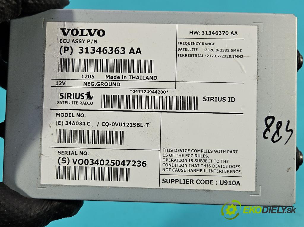 Volvo S60 II 2010-2018 2.5 T5 250 HP automatic 184 kW 2497 cm3 4- riadiaca jednotka ostatné 31346363