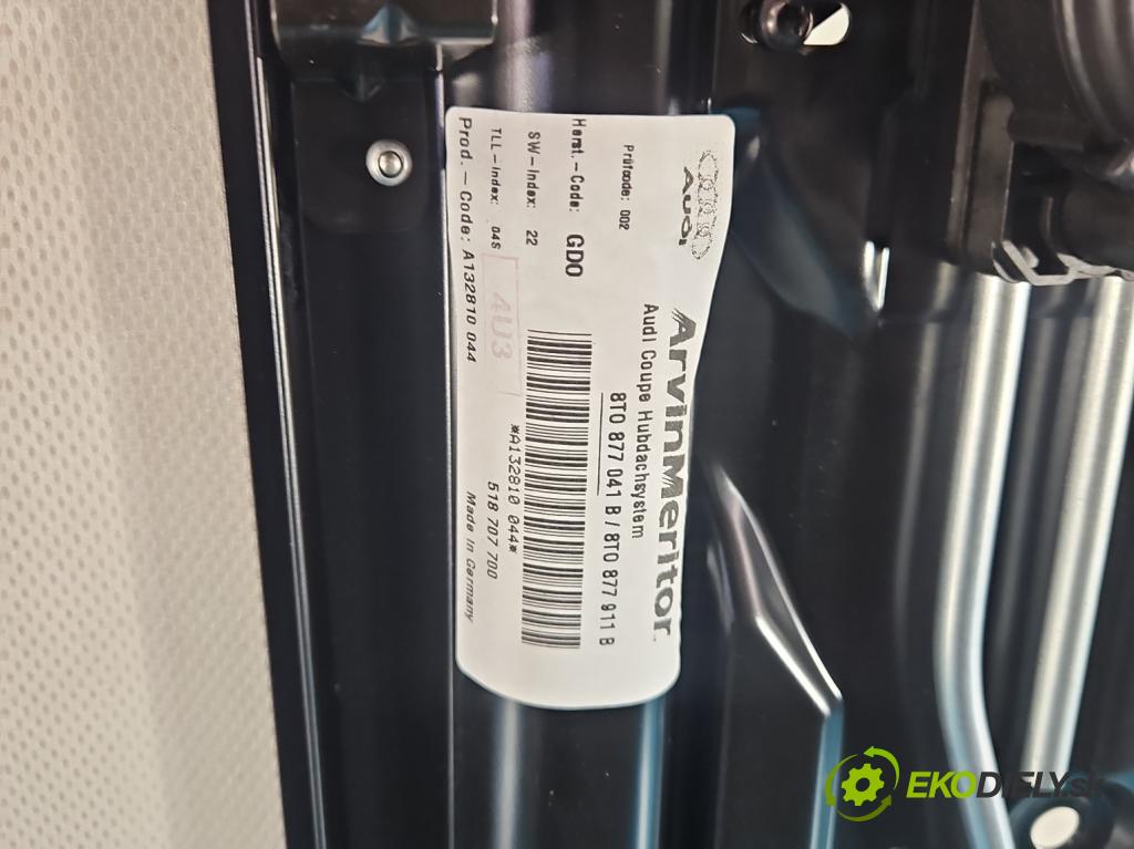 Audi A5 8T 2007-2016 2.0 TFSI 211KM automatic 155 kW 1984 cm3 2- Střešní okno: 8T0877041B (Sklo karoserie)