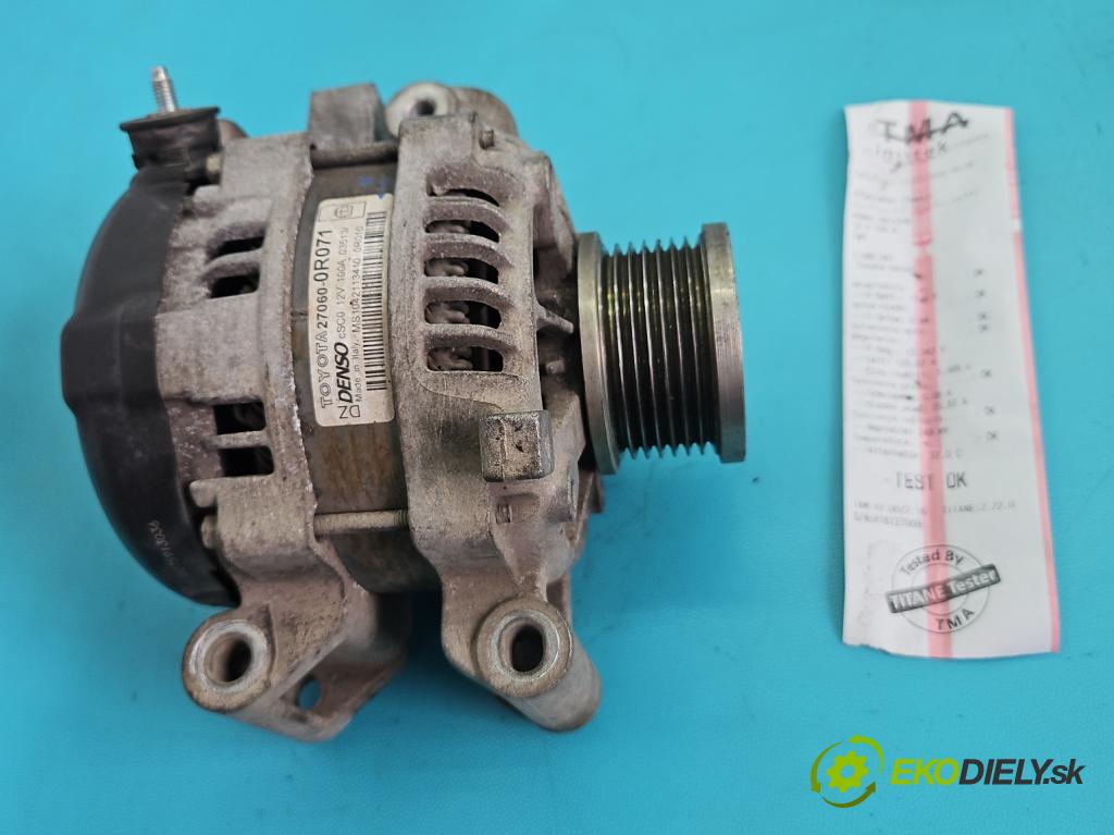 Toyota Verso 2009-2018 2.0 D4D 125 hp manual 92 kW 1998 cm3 5- Alternator 27060-0R071 (Alternátor)