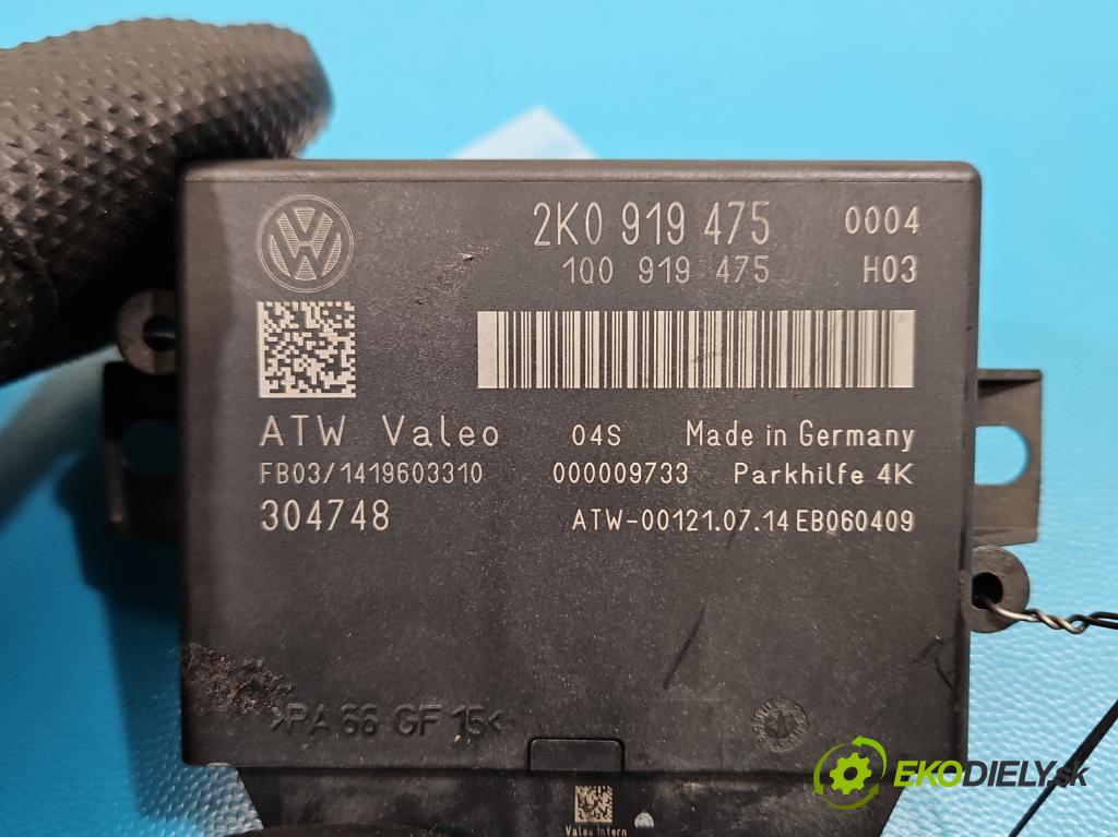 Vw Caddy III 2K 2003-2020 2.0 tdi 140 HP manual 103 kW 1968 cm3 5- riadiaca jednotka parkovaní: 2K0919475