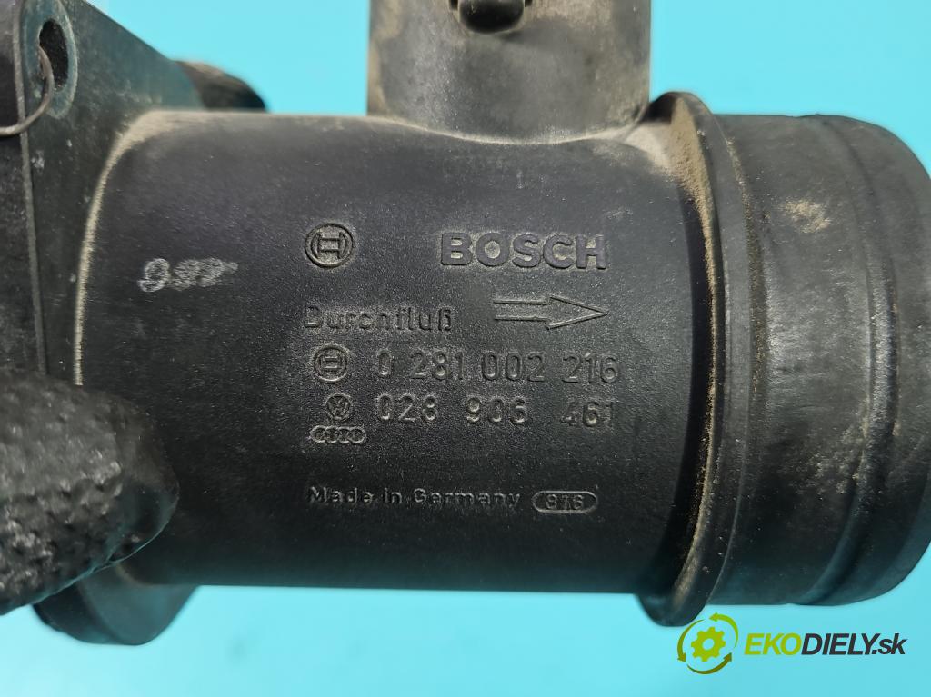 Audi A4 B5 1994-2001 1.9 tdi 110 hp manual 81 kW 1896 cm3 4- váha vzduchu 0281002216 (Snímač hmotnosti vzduchu)