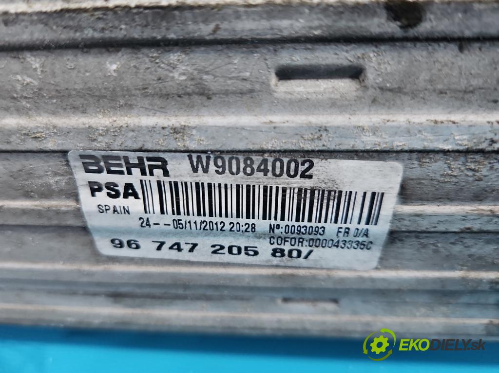Citroen DS4 2011-2015 2.0 hdi RH02 163 HP manual 120 kW 1997 cm3 5- Intercooler 9674720580 (Intercooler (chladič nasávaného vzduchu))