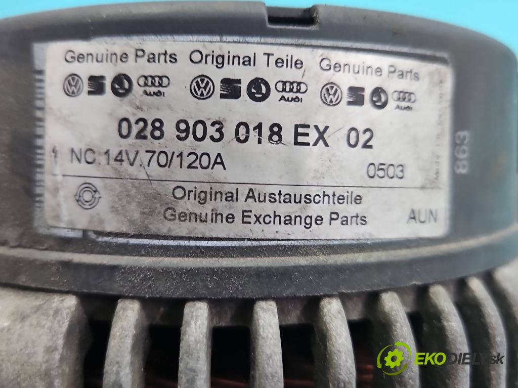 Audi A4 B5 1994-2001 1.9 tdi 110 hp manual 81 kW 1896 cm3 4- Alternator 028903018EX (Alternátor)