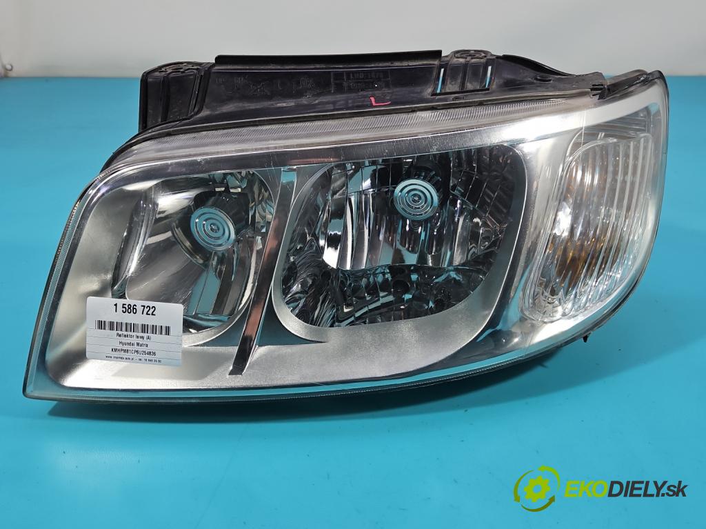 Hyundai Matrix 1.6 16V 102 HP automatic 75 kW 1599 cm3 5- Reflektor: ľavý IHL 92101-176 (Kľučka dverí ostatné)
