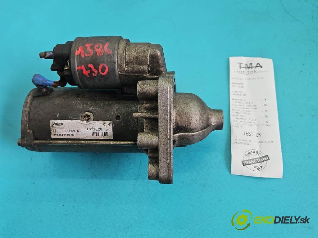 Peugeot 301 1.6 hdi 99 HP manual 73 kW 1560 cm3 4- štartér 9662854180 (Štartér)
