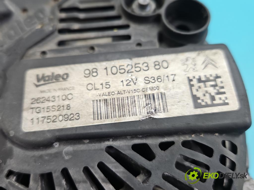 Peugeot 301 1.6 hdi 99 HP manual 73 kW 1560 cm3 4- Alternator 9810525380 (Alternátor)