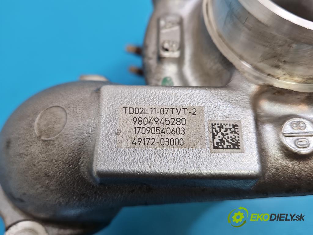 Peugeot 301 1.6 hdi 99 HP manual 73 kW 1560 cm3 4- turbodúchadlo, turbo 49172-03000 (Turbodúchadlo (kompletné))