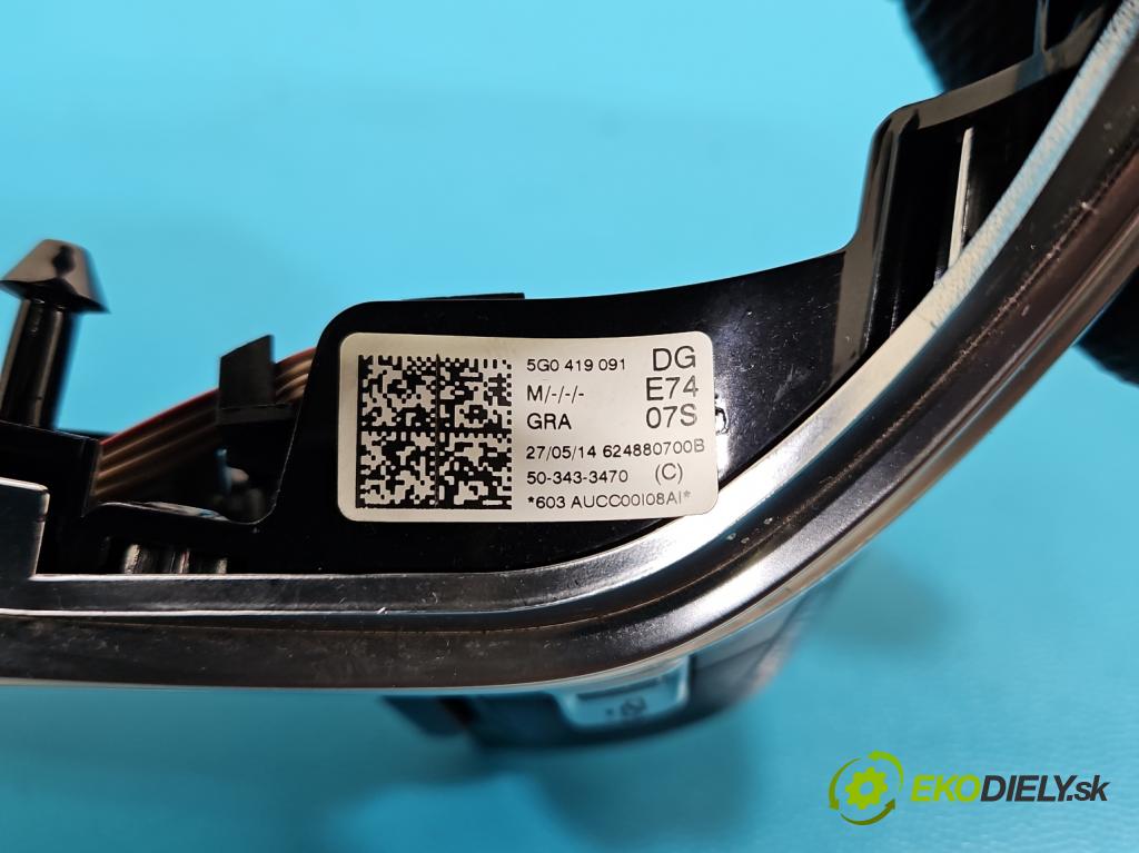 Vw Golf VII 2012-2020 1.6 tdi 105 HP manual 77 kW 1598 cm3 5- prepínač multifunkční: řízení: 5G0959442J (Prepínacie páčky pod volantom)