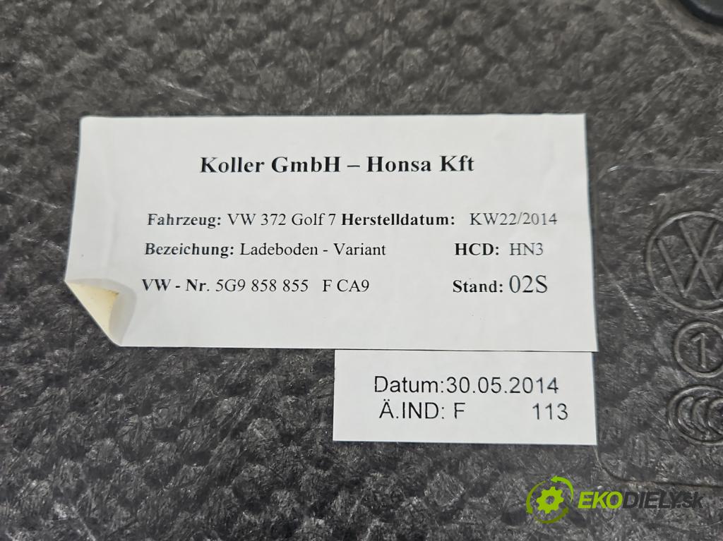 Vw Golf VII 2012-2020 1.6 tdi 105 HP manual 77 kW 1598 cm3 5- koberec do auta kufra: 5G9858855F