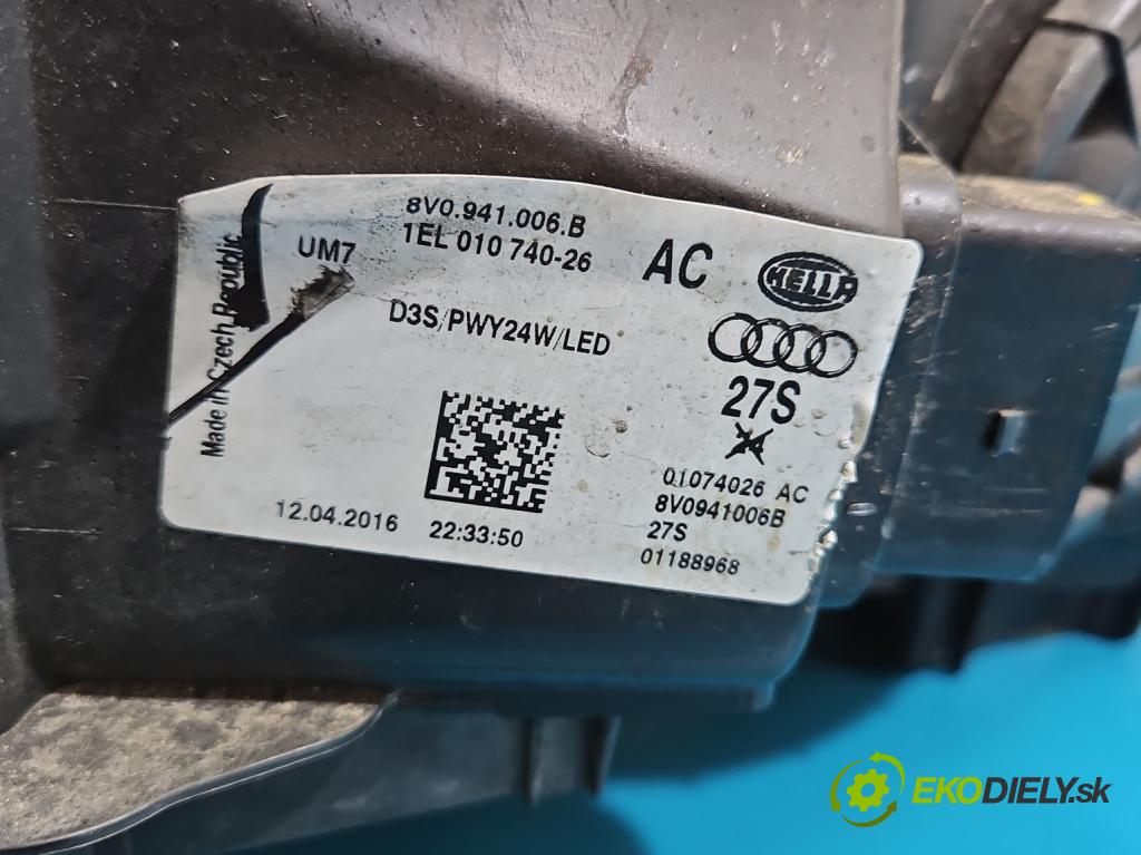Audi A3 8V 2013-2020 1.8 TFSI 179KM automatic 132 kW 1798 cm3 4- světlo pravý 8V0941006B (Pravé přední světlo)