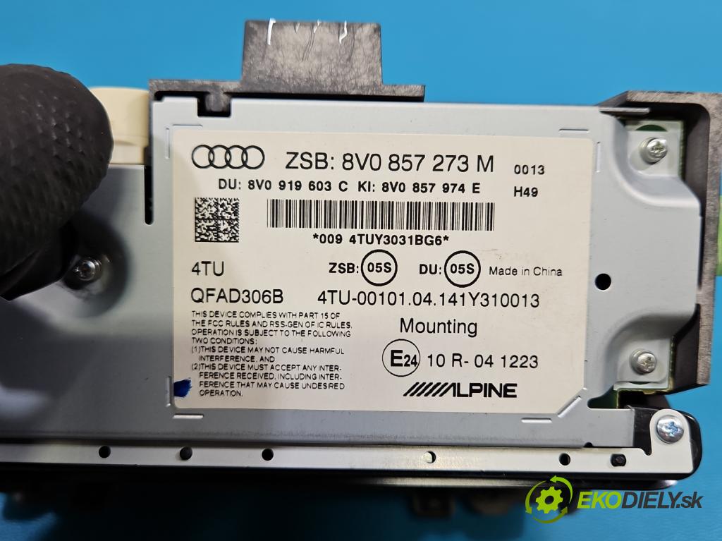 Audi A3 8V 2013-2020 1.8 TFSI 179KM automatic 132 kW 1798 cm3 4- Zobrazit: 8V0919603C (Prístrojová doska)