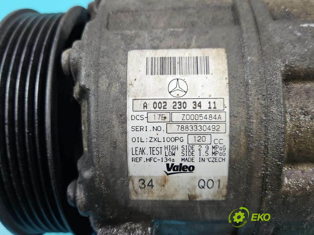 Mercedes C W204 2007-2014 2.2 CDI 136 HP manual 100 kW 2148 cm3 4- Kompresor: klimatizácie A0022303411 (Kompresor klimatizácie)