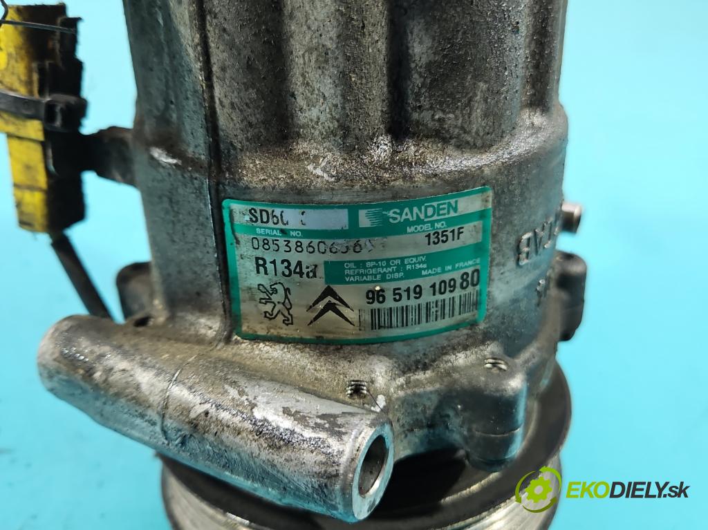 Citroen C4 I 2004-2011 1.4 16V 88 HP manual 65 kW 1360 cm3 5- Kompresor: klimatizácie 9651910980 (Kompresor klimatizácie)