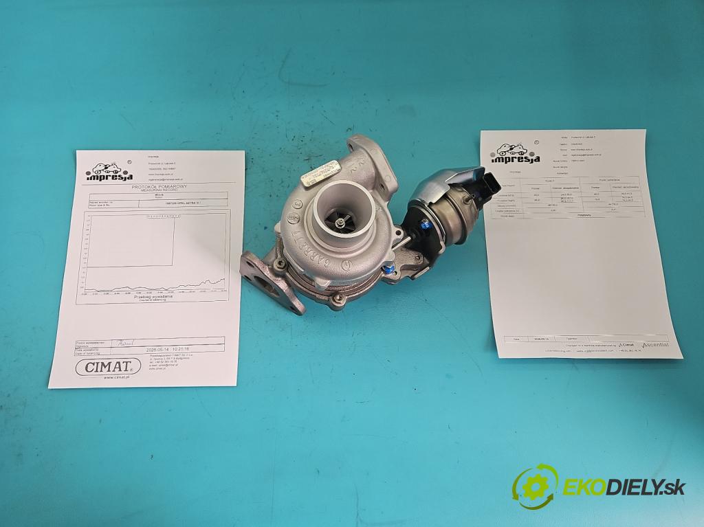 Opel Astra IV 2009-2015 1.7 cdti 110 hp manual 81 kW 1686 cm3 5- Turbodmychadlo repasováno 789533-2