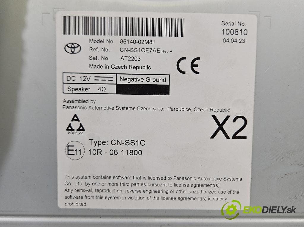 Toyota Corolla E21 2019- 1.8 16V 98 HP automatic 72 kW 1798 cm3 4- Radio originál 86140-02M81
